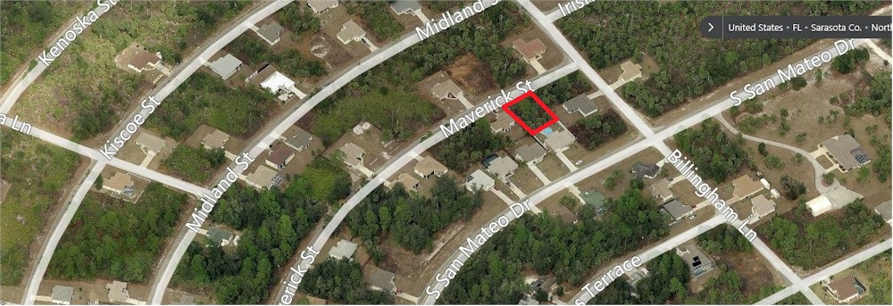Vacant, buildable, residential lot in North Port, Florida, USA